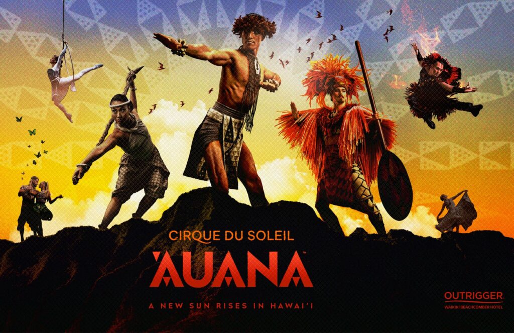 A promotional image representing Cirque du Soleil’s “ʻAuana,” the Hawaiian-inspired production in Waikīkī on the island of Oʻahu.
