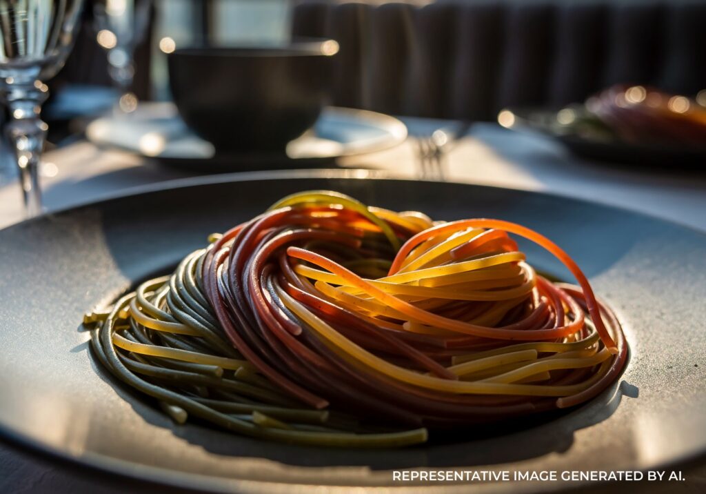 Creative pasta presentation in Rome, Italy