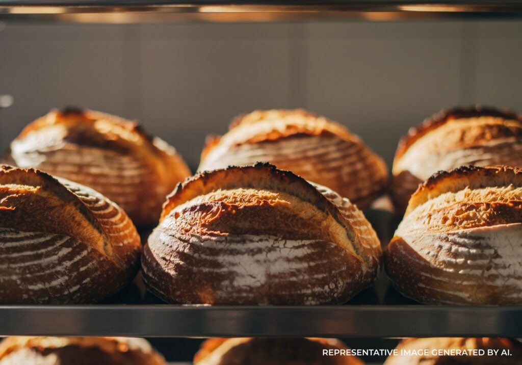 A freshly baked artisan sourdough loaf, a favorite San Francisco culinary tradition.