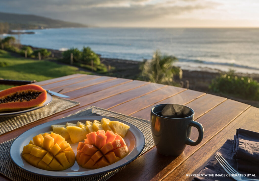 Fresh Fruit Breakfast on the Island of Kaua'i
