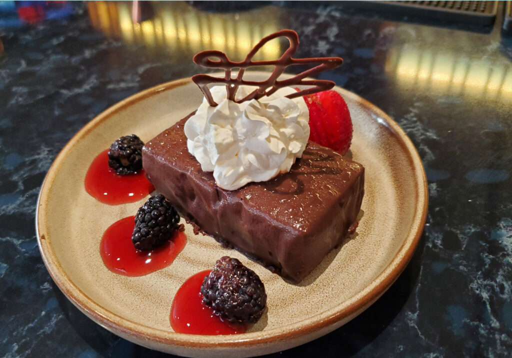 Maui dining with luxurious dessert.