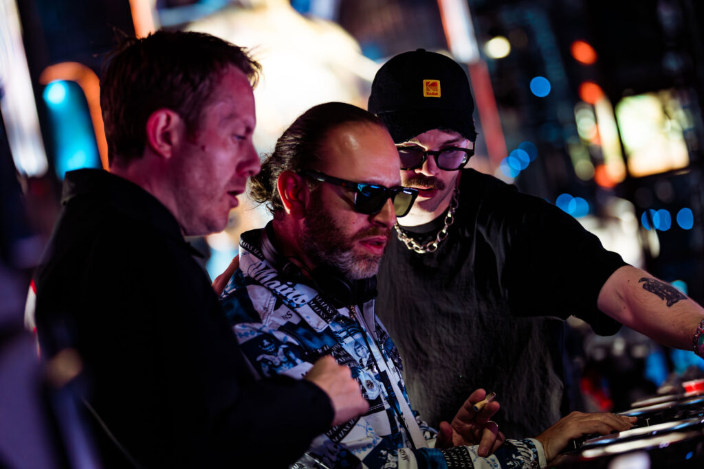 Attendees enjoying music near DJ booth at Electric Daisy Carnival Las Vegas