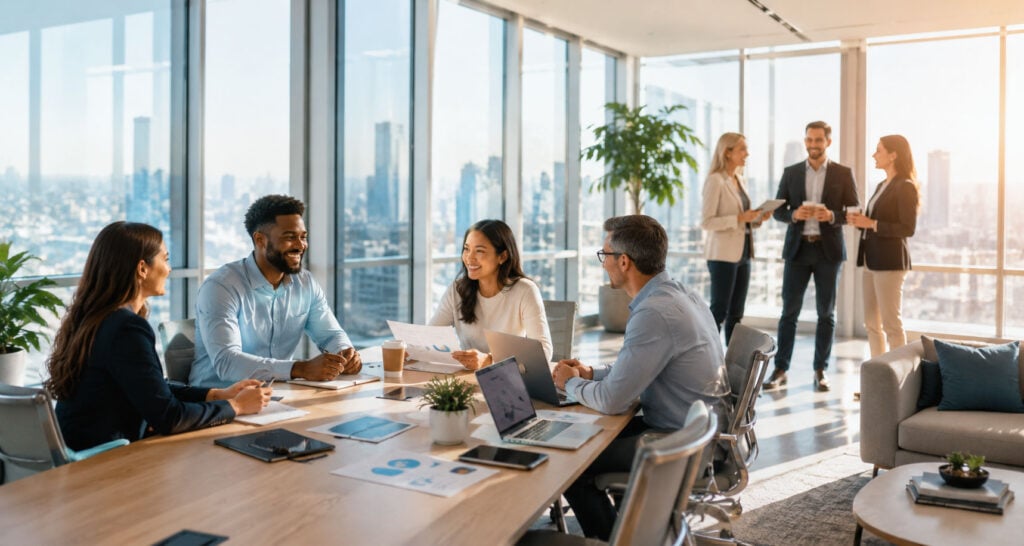 Corporate & Employee Travel Benefits meeting for businesses using PCK Travel